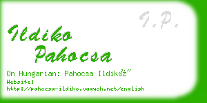ildiko pahocsa business card